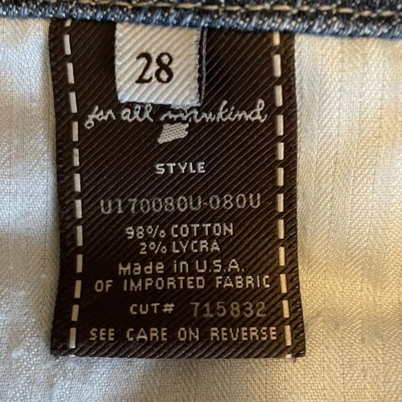 7 For All Mankind Flint Boot Cut 5 Pocket Embordered Womens Size 28 - Picture 11 of 13